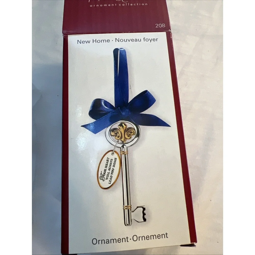 BRAND NEW HOME KEY ~ HEIRLOOM ORNAMENT ~ MINT ~ BLUE SILVER & GOLD